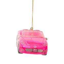 Julekugle glas Barbie car H5cm