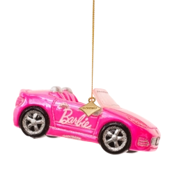 Julekugle glas Barbie car H5cm