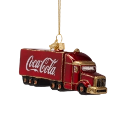 Julekugle glas, Coca Cola lastbil, H5,5cm