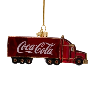 Julekugle glas, Coca Cola lastbil, H5,5cm