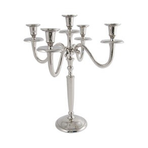 5-armet lysestage, H36, forslvet aluminimum