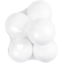 Flamingo kugler, 10cm, hvid, 5 stk.