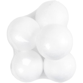 Flamingo kugler, 10cm, hvid, 5 stk.