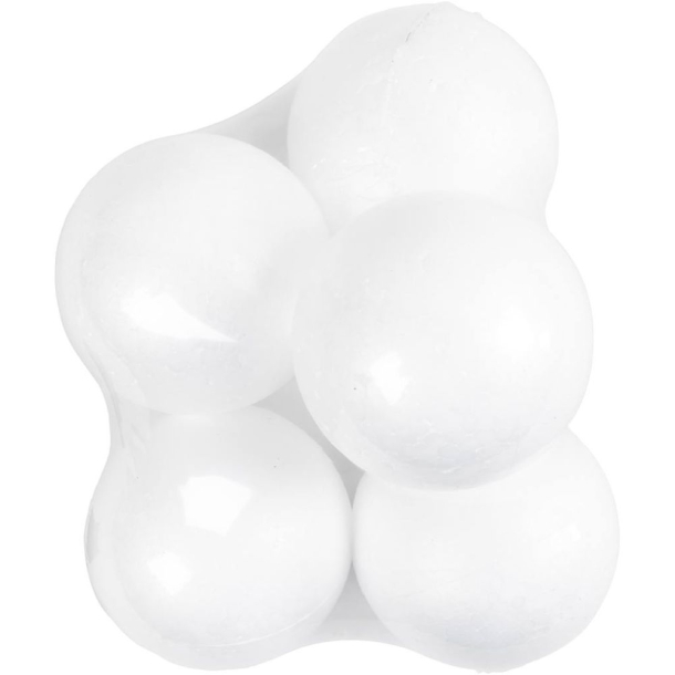 Flamingo kugler, 10cm, hvid, 5 stk.