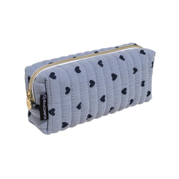 Excacompta Penalhus med hjerter, stof, st�vet bl�