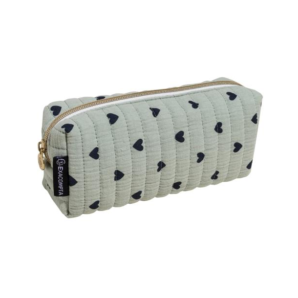 Excacompta Penalhus med hjerter, stof, st�vet gr�n