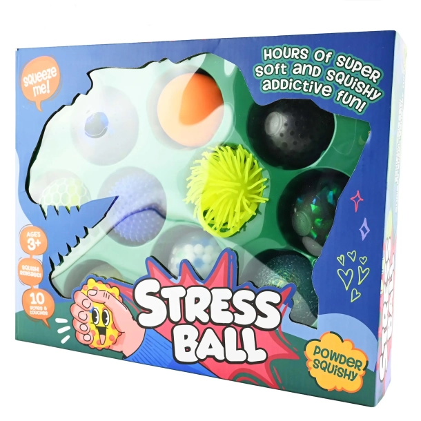 SQUEEZE BALL SET DINOSAUR 10 stk.