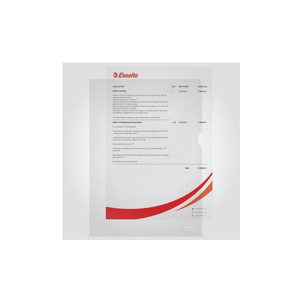 Esselte Omslag, pr�get, A4, 100 stk.