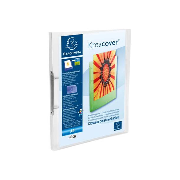 Exacompta KreaCover mappe, 2 ringe, 15 mm, klar