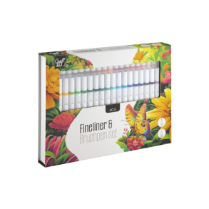 Fineliner & penseltusser i gave�sk 40 stk.