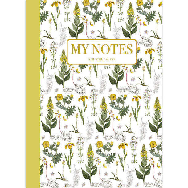 Noteshfte - Gul floral mnster 