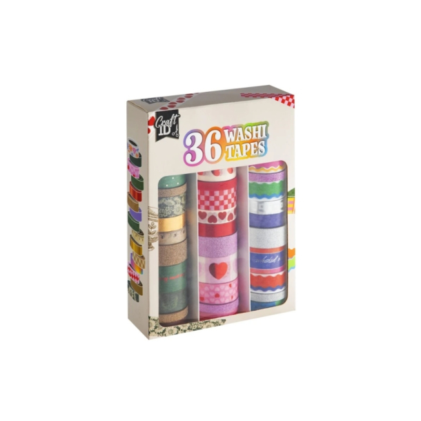 Washi tape, �ske med 36 ruller. Glitter
