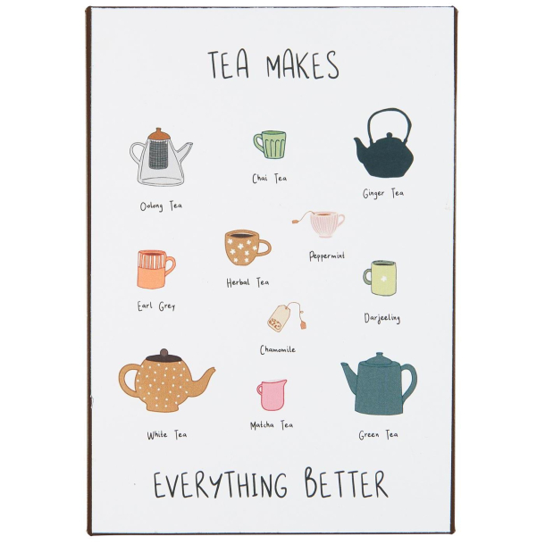 Metalskilt, Tea makes everything better