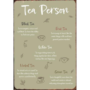 Metalskilt, Tea person