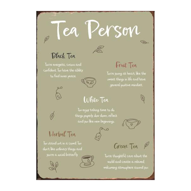 Metalskilt, Tea person