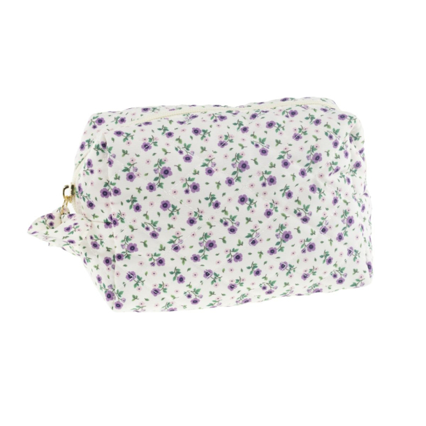 TOILETTASKE HVID M/LILLA BLOMSTER TINKA