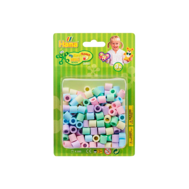 Hama maxi perler i blister 250stk, pastel