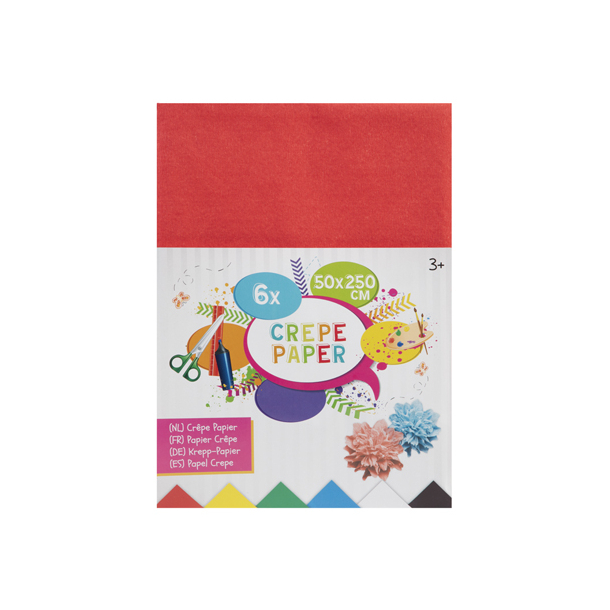 Crepepapir 50 x 250 cm, 6 ark