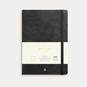 Notesbog Deluxe A5 blank, Sort