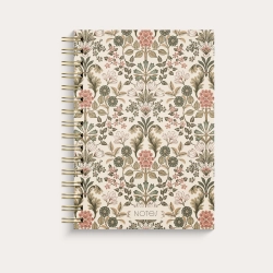 Notesbog A5 med botanisk m�nster, linieret