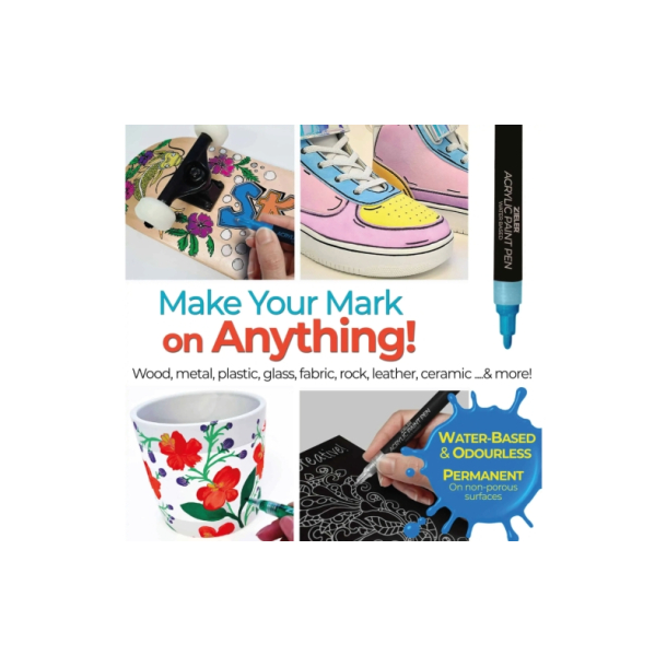 ZIELER Akryl Paint Markers Pastel farver, 8 stk.