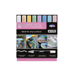 ZIELER Akryl Paint Markers Pastel farver, 8 stk.