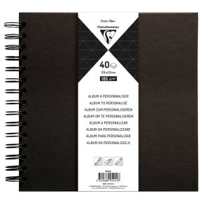 Clairefontaine, Album To Personalise, 20x20cm, sort