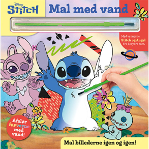 Mal med vand - Disney - Stitch - bog med pensel - farvelg igen og igen