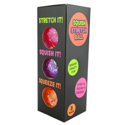 SQUEEZE BALL GLITTER 3stk 5cm 