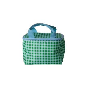 Lille Stof K�letaske - Gr�n - Blue and Green Checkers Print