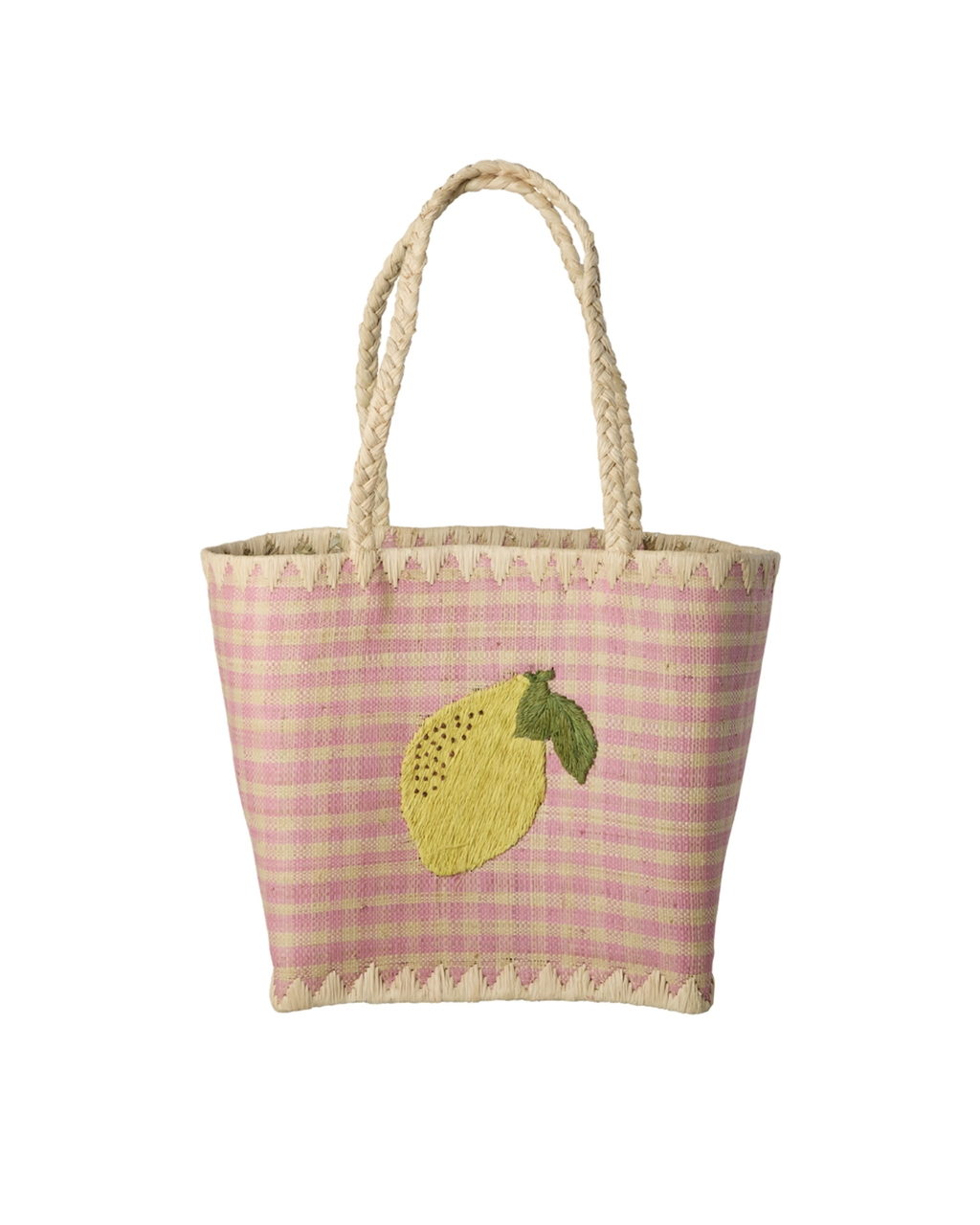 Rice Mellem Raffia Taske, Citron, ternet - Rice - Martensens Boghandel