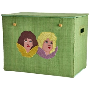 Rice, Stor Raffia Opbevaringskurv, Engle gr�n