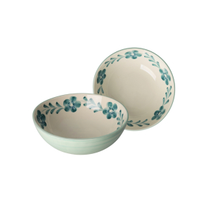 Skl, Pink, Hand-painted, grn blomst, stor