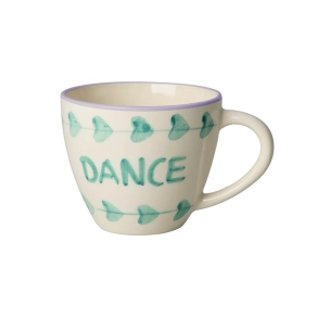 Rice, Stor Keramik Kop - Off White - Hand-painted DANCE