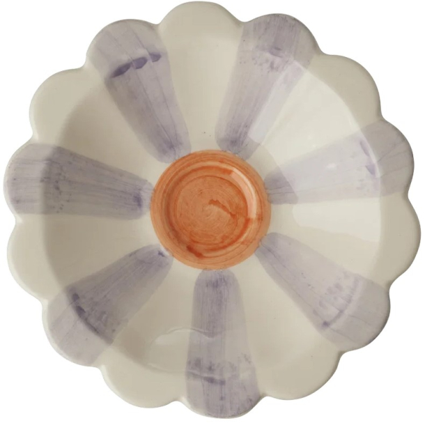 Lille Keramik Dip sk�l - Hand-painted Stripes - Lilla