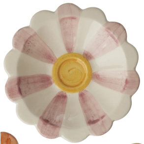 Lille Keramik Dip sk�l - Hand-painted Stripes - Rose