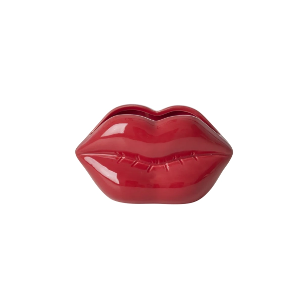 Rice, Lips Ceramic Vase, Red 