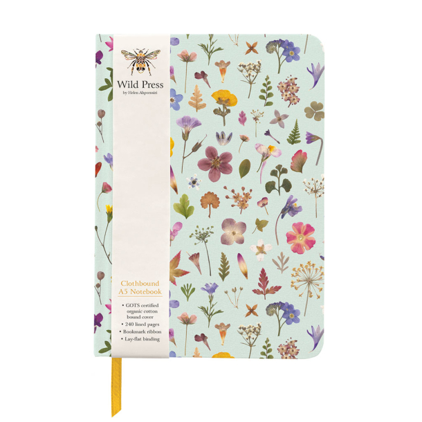 Notesbog - mint farvede vilde blomster