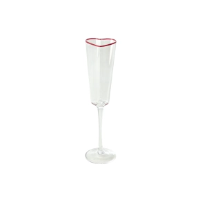 Rice, H�j Hjerte Glas Champagneglas - R�d