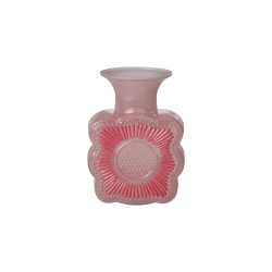 Rice glas vase, koral og pink