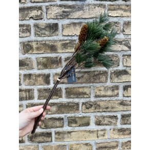 Kunstig fyr grene med kogler, bundt med 3, 50 cm