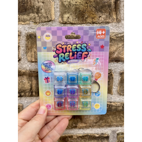 Stress Relief Botton, Clicker, gennemsigtige farver