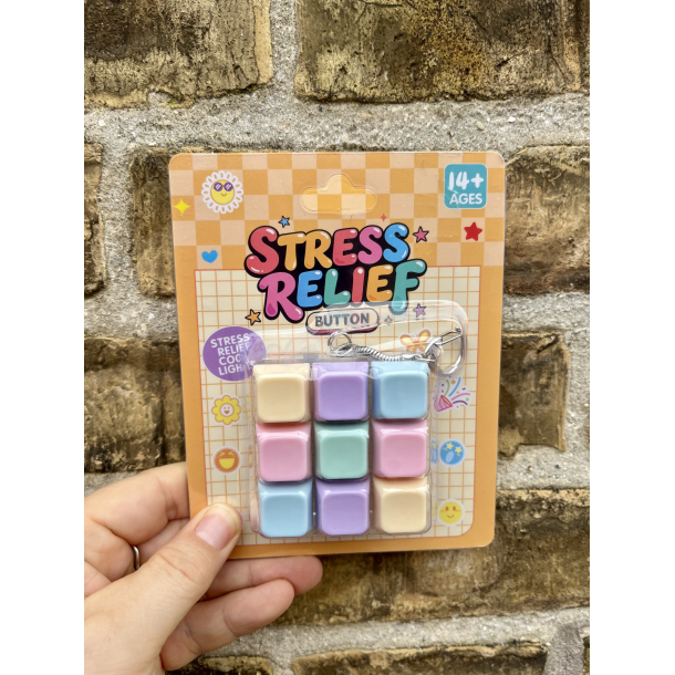 Stress Relief Botton, Clicker, pastel farver