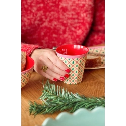 Rice Mellem Kop - Creme - Diamond Christmas Tree Print