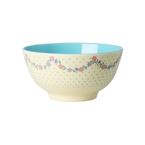 Mellem Sk�l - Creme - Dots and Flowers Print