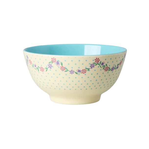 Mellem Sk�l - Creme - Dots and Flowers Print
