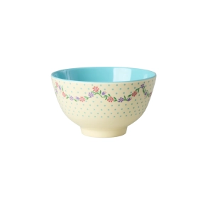 Rice Lille Melamin Sk�l - Creme - Dots and flowers