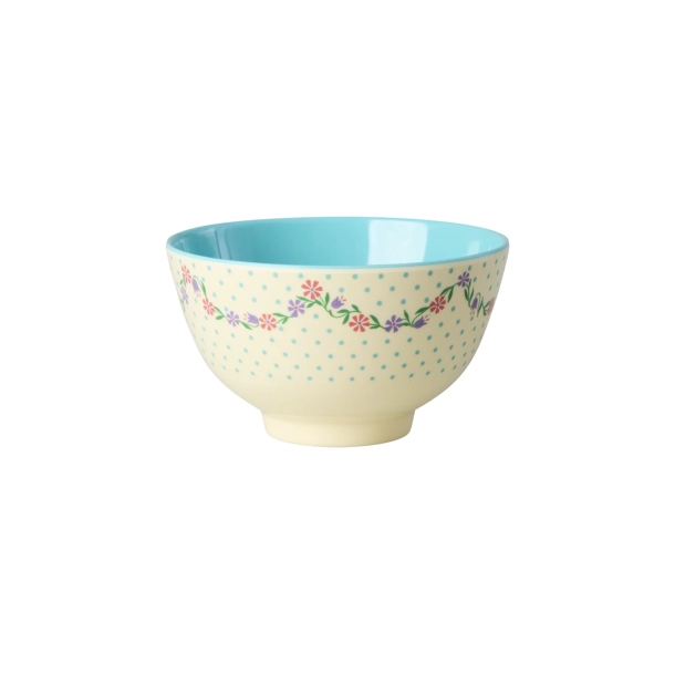 Rice Lille Melamin Sk�l - Creme - Dots and flowers