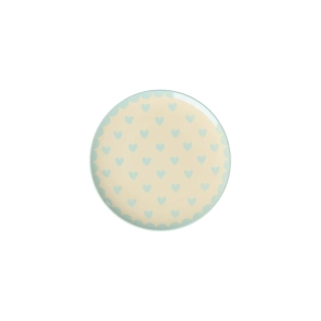 Rice, Lille Rund Kagetallerken - Mint - Favorite Hearts Print