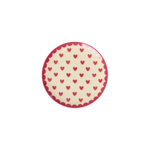  Rice, Lille Rund Kagetallerken - Rd - Favorite Hearts Print
